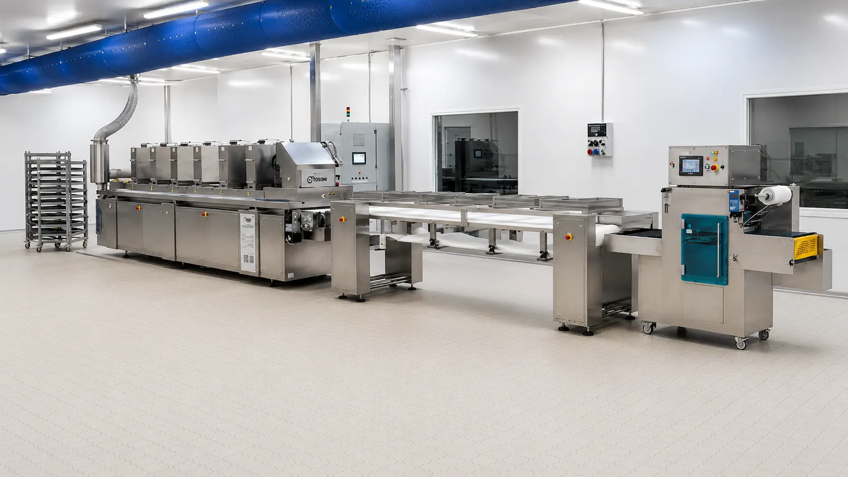 Complete MIT open-packaging cooking line