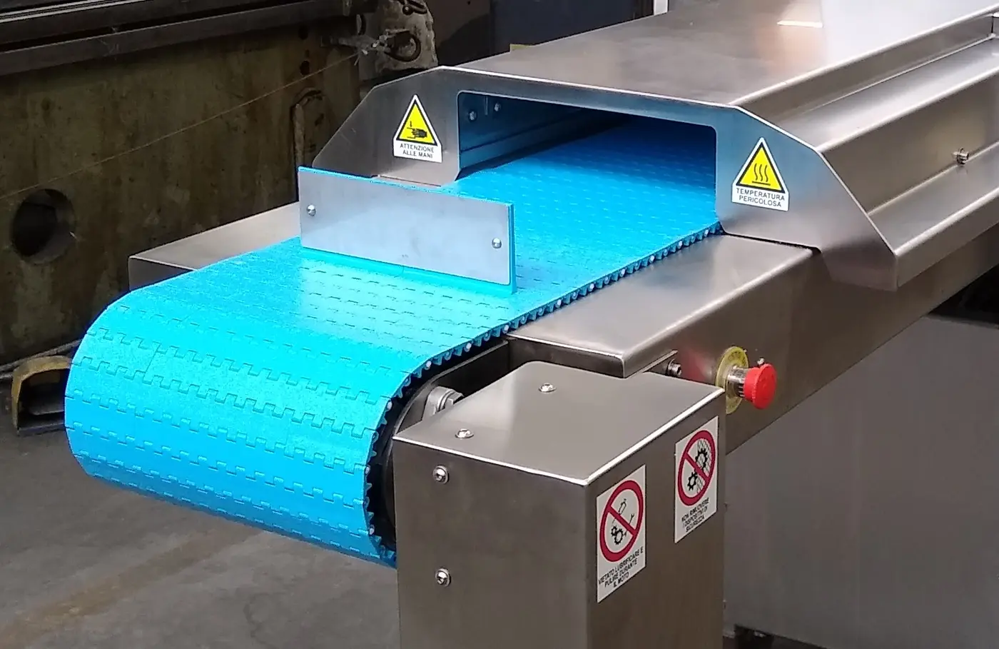 Blue polypropylene conveyor belt